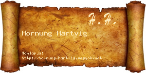 Hornung Hartvig névjegykártya